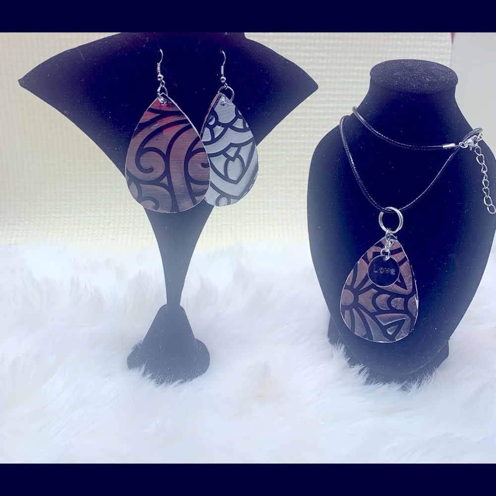 Handmade silver and black gorgeous set